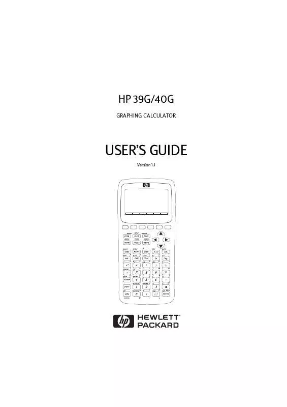 Mode d'emploi HP 40G GRAPHING CALCULATOR