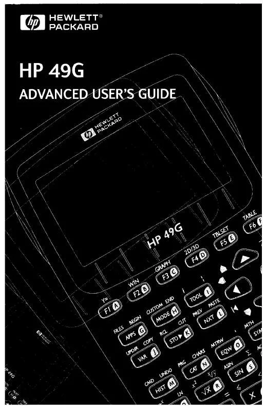 Mode d'emploi HP 49G GRAPHING CALCULATOR