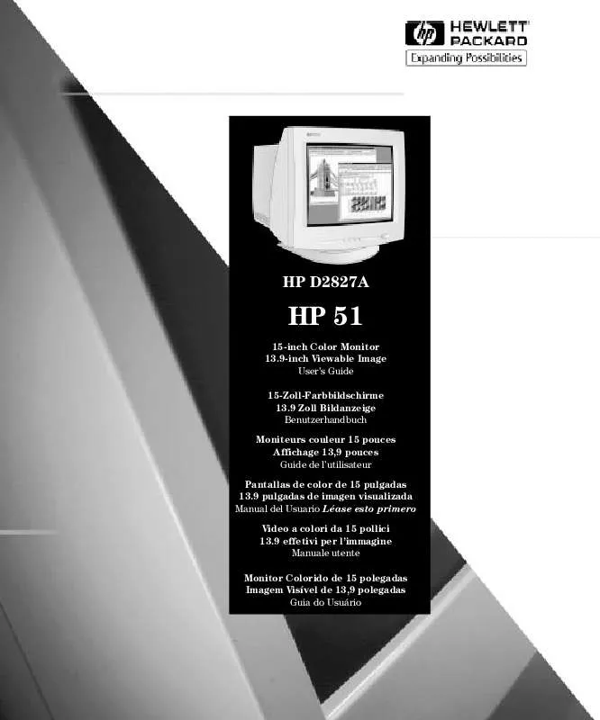 Mode d'emploi HP 51 15 INCH COLOR MONITOR