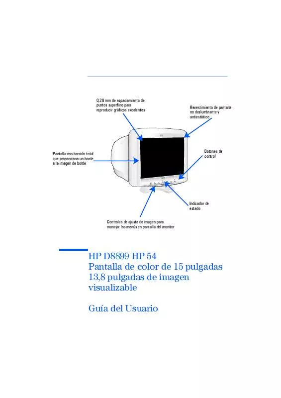 Mode d'emploi HP 54 15 INCH COLOR MONITOR