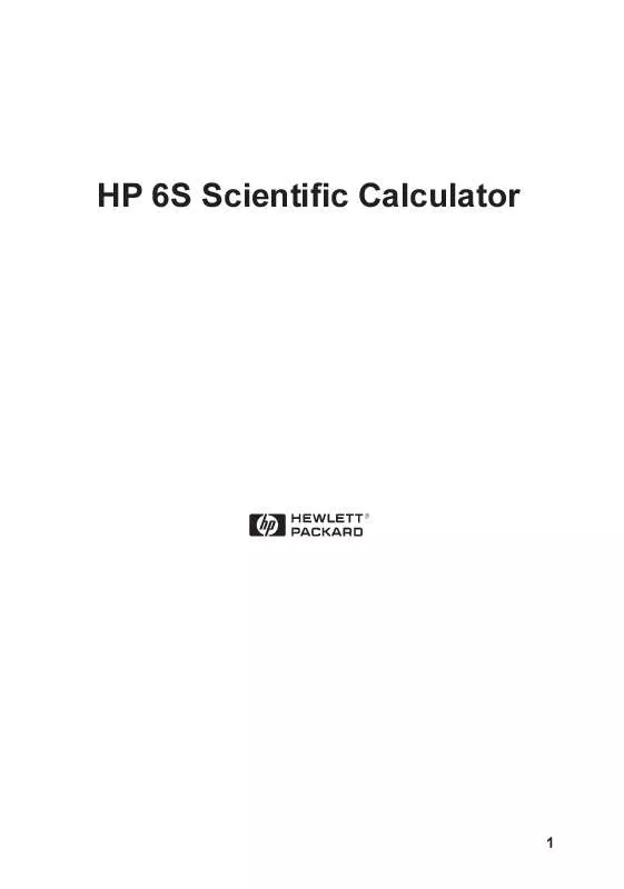 Mode d'emploi HP 6S SCIENTIFIC CALCULATOR