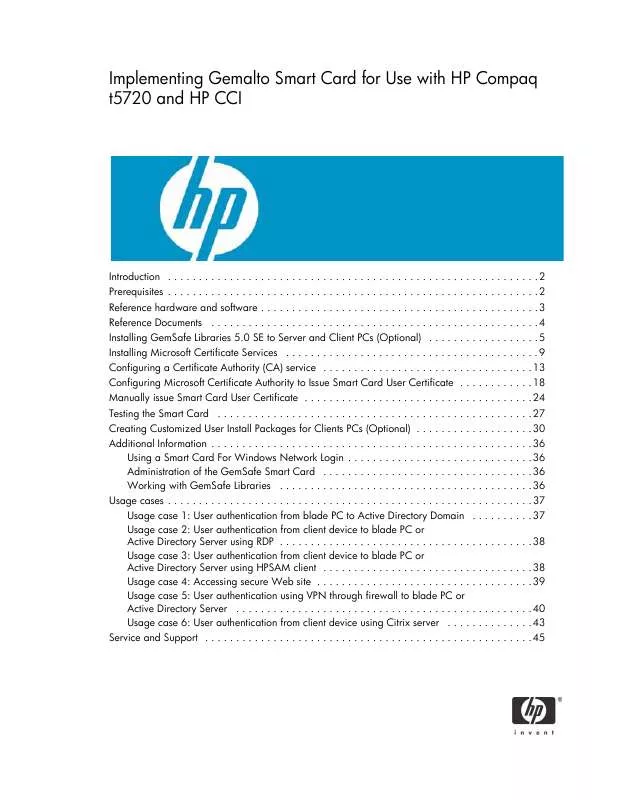 Mode d'emploi HP BC1000 BLADE PC