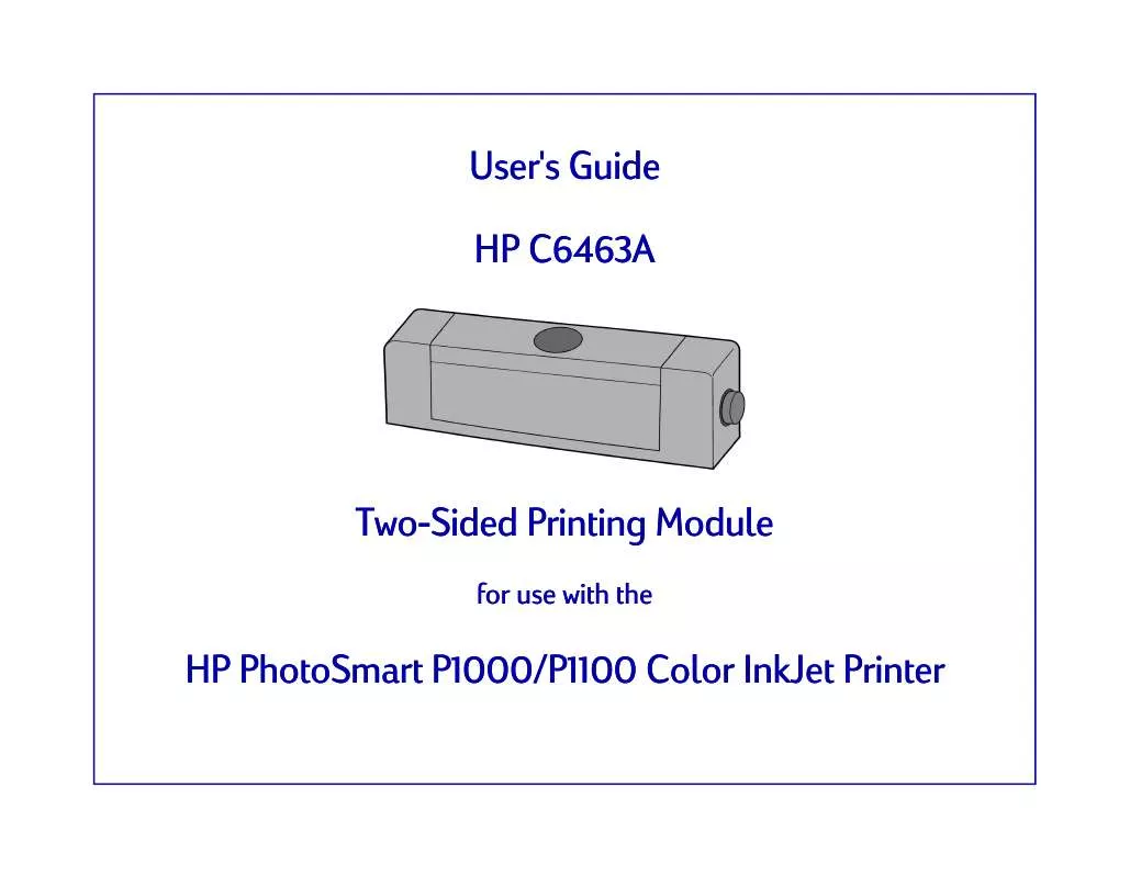 Mode d'emploi HP C6463A