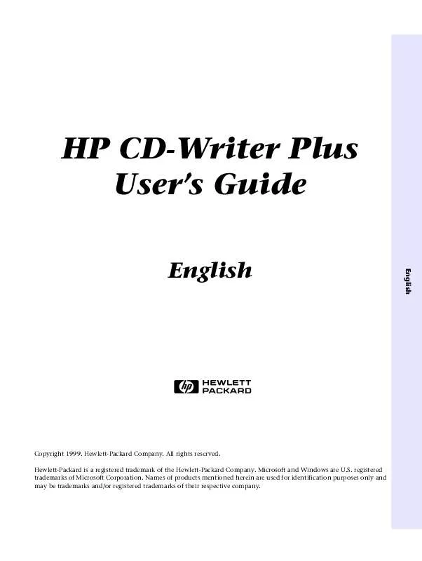 Mode d'emploi HP CD-WRITER 9200