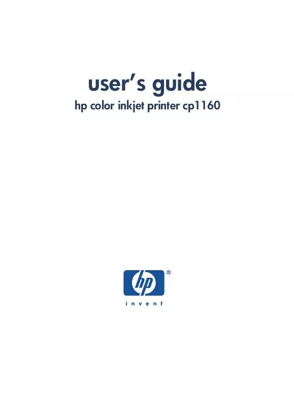 Mode d'emploi HP COLOR INKJET CP1160