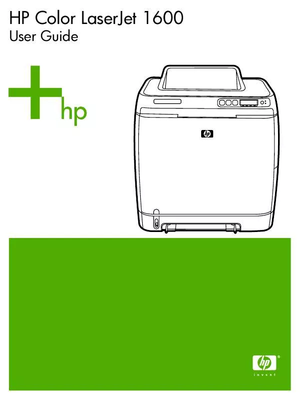 Mode d'emploi HP COLOR LASERJET 1600 PRINTER