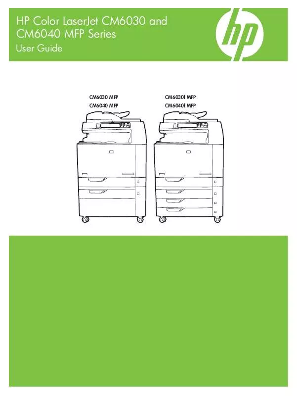 Mode d'emploi HP COLOR LASERJET CM6030/CM6040 MFP