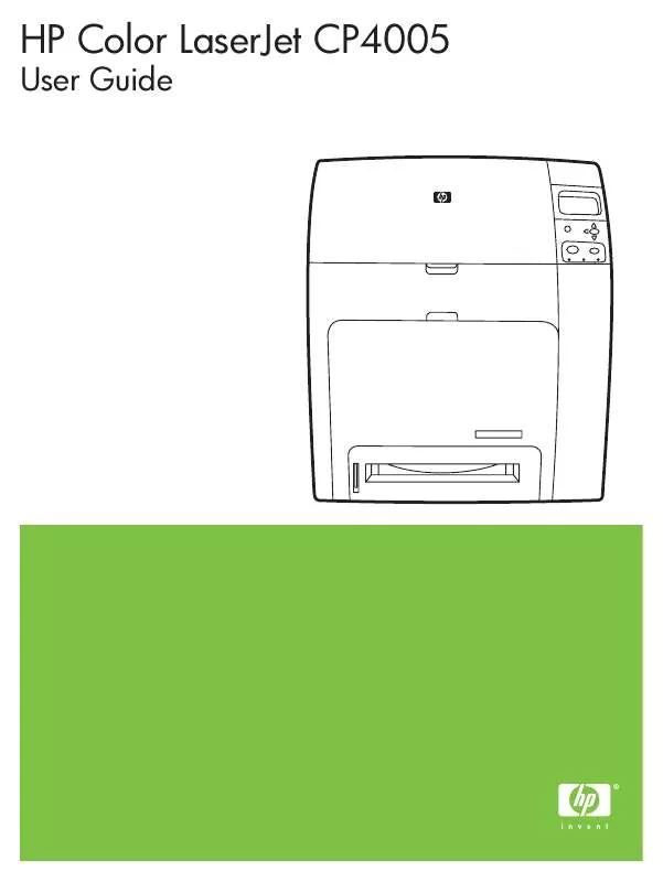 Mode d'emploi HP COLOR LASERJET CP4005