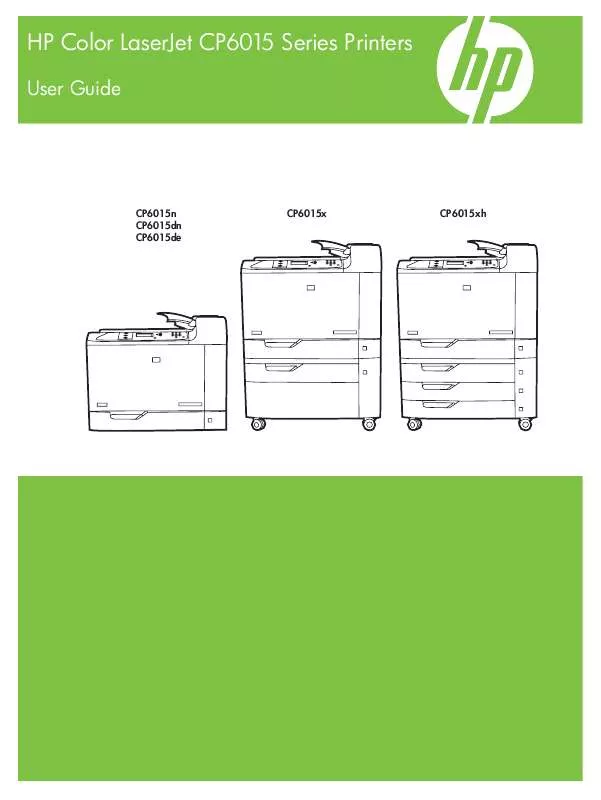 Mode d'emploi HP COLOR LASERJET CP6015