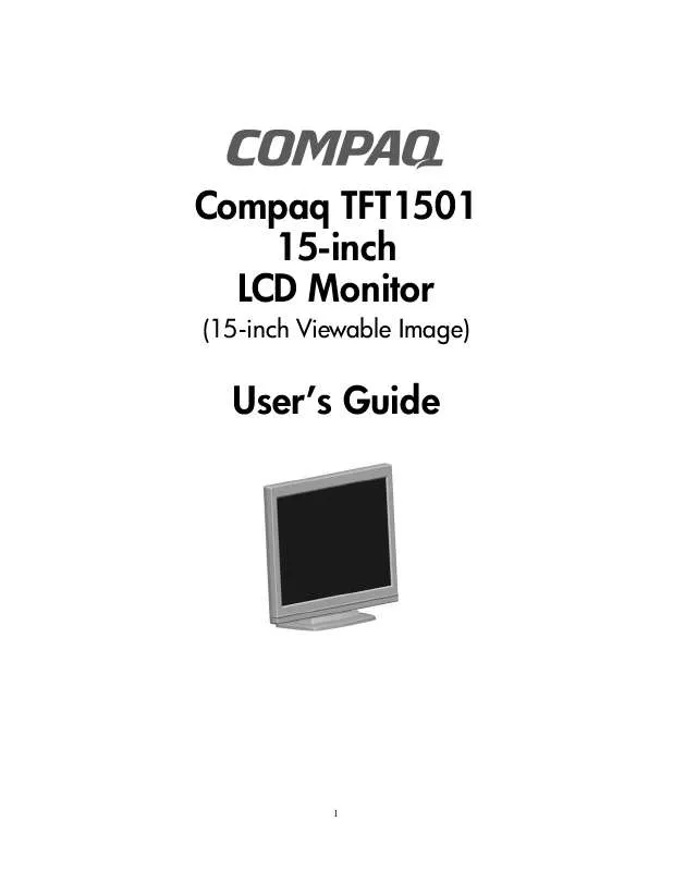 Mode d'emploi HP COMPAQ FLAT PANEL TFT1501