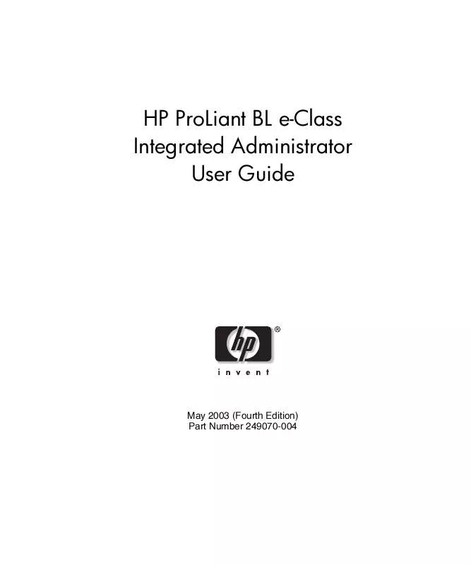 Mode d'emploi HP COMPAQ PROLIANT 800 SERVER