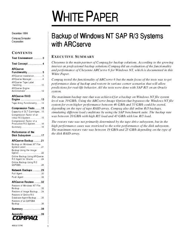 Mode d'emploi HP COMPAQ PROSIGNIA 200 SERVER