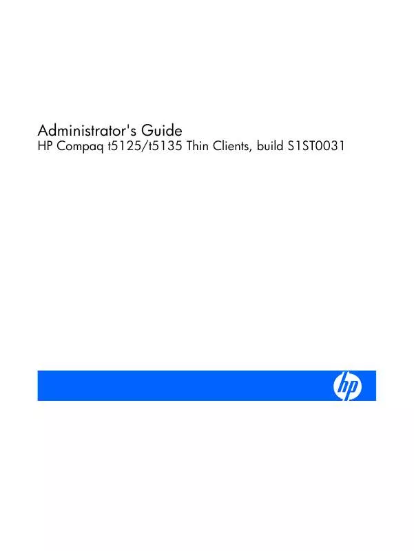 Mode d'emploi HP COMPAQ T5125 THIN CLIENT