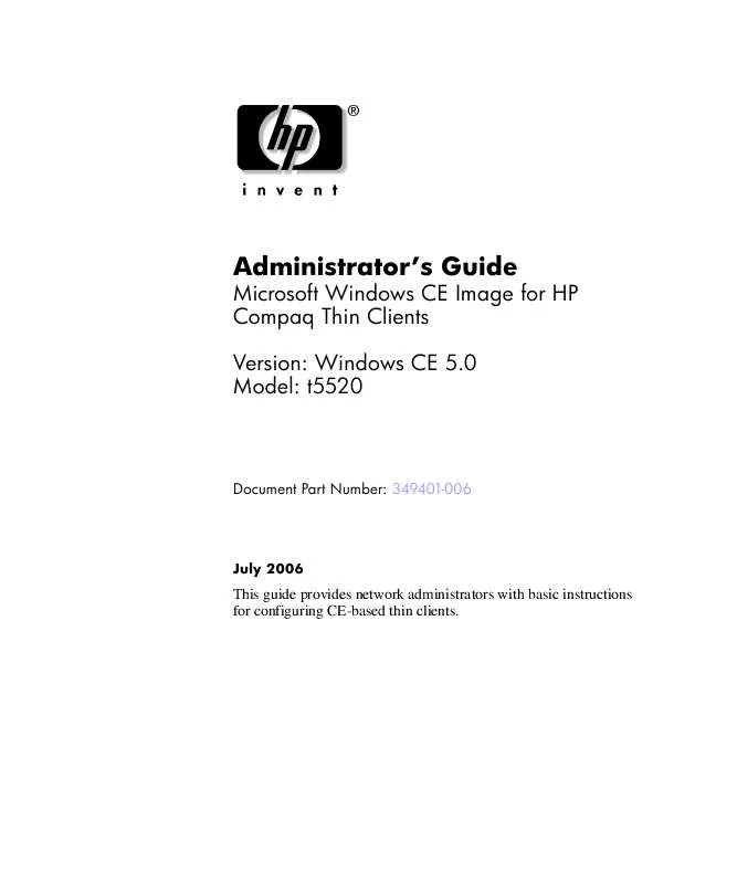 Mode d'emploi HP COMPAQ T5520 THIN CLIENT