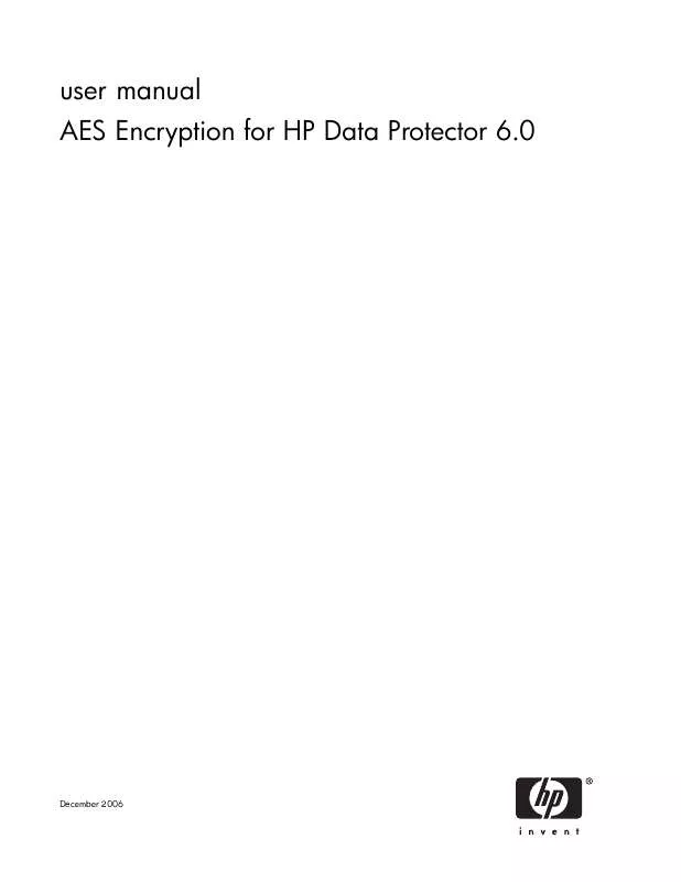 Mode d'emploi HP DATA PROTECTOR V6.0 SOFTWARE