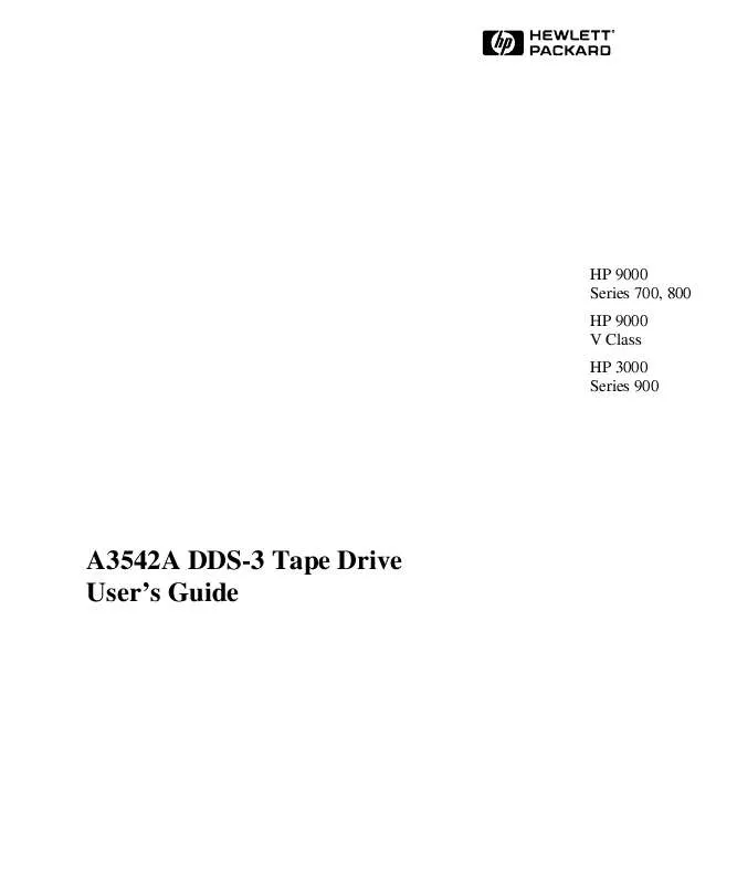 Mode d'emploi HP DDS-3 TAPE DRIVE