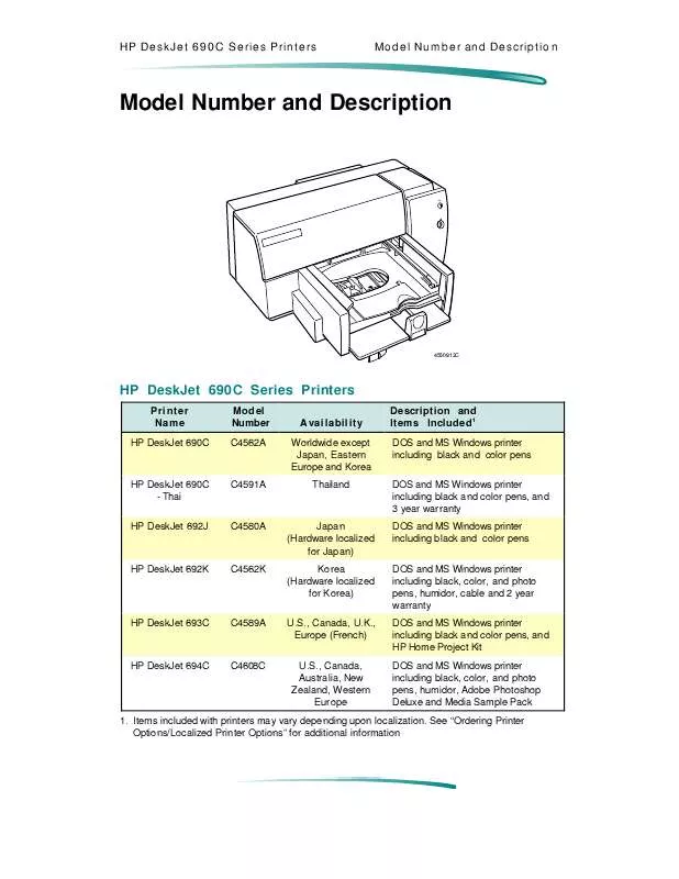 Mode d'emploi HP DESKJET 692J