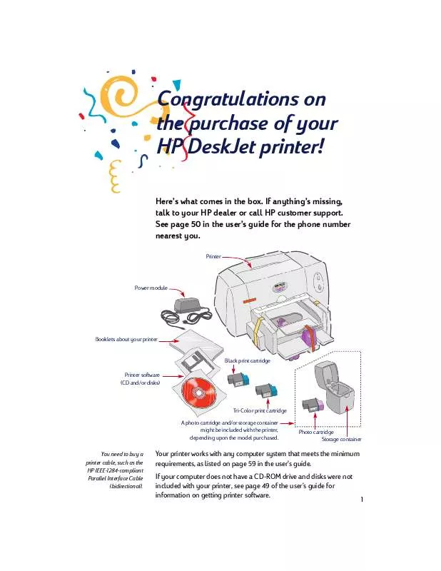 Mode d'emploi HP DESKJET 695C