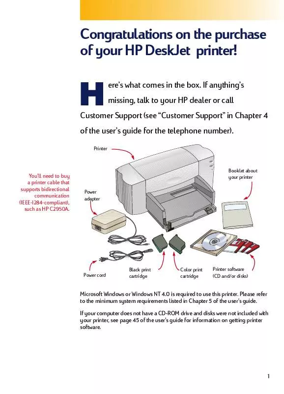 Mode d'emploi HP DESKJET 712C