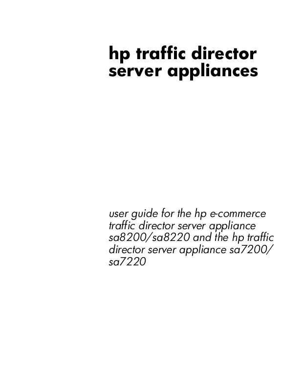 Mode d'emploi HP E-COMMERCE TRAFFIC DIRECTOR SA8200