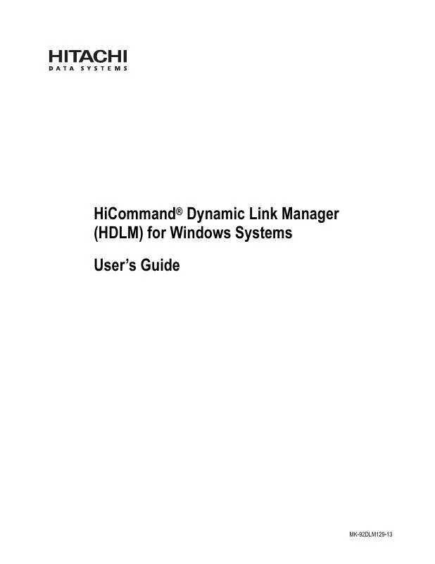 Mode d'emploi HP HITACHI DYNAMIC LINK MANAGER (HDLM) SOFTWARE