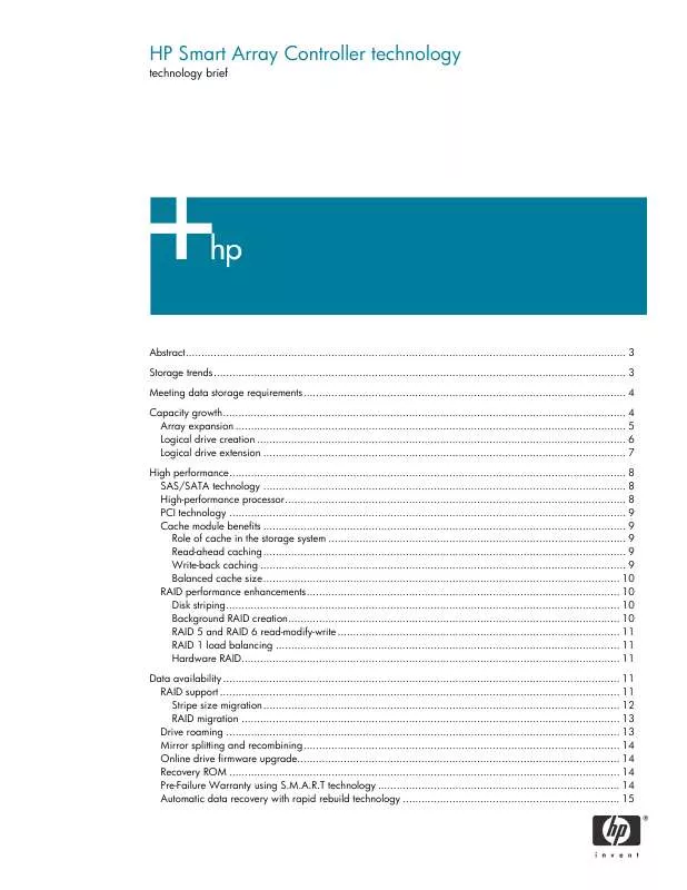 Mode d'emploi HP HSJ ARRAY CONTROLLER