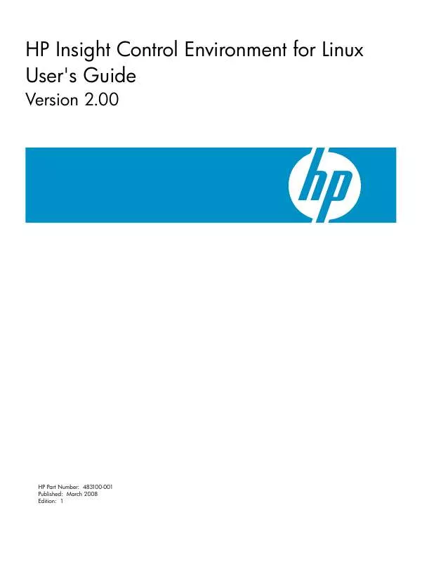 Mode d'emploi HP INSIGHT CONTROL ENVIRONMENT FOR LINUX