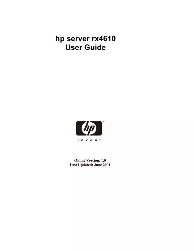 Mode d'emploi HP INTEGRITY RX4610 SERVERS