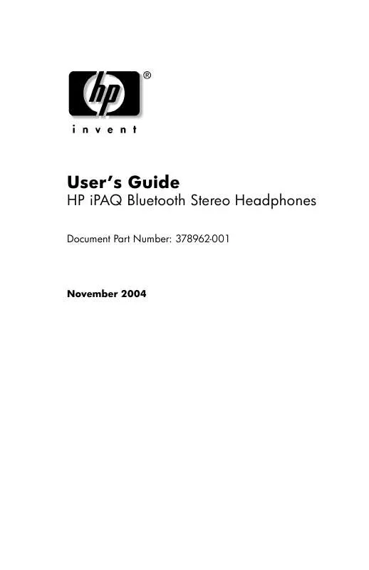 Mode d'emploi HP IPAQ BLUETOOTH HEADPHONE