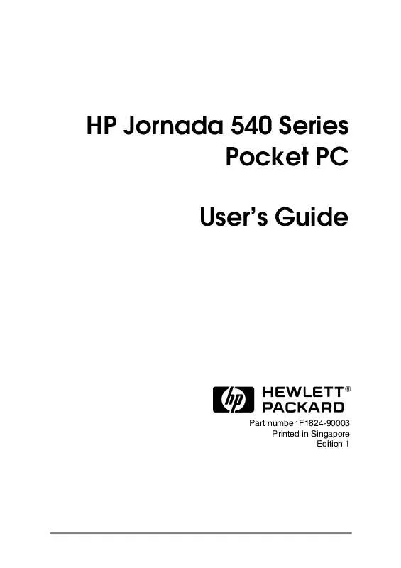 Mode d'emploi HP JORNADA 540