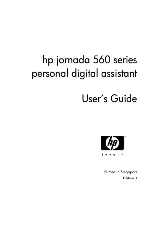 Mode d'emploi HP JORNADA 560 POCKET PC