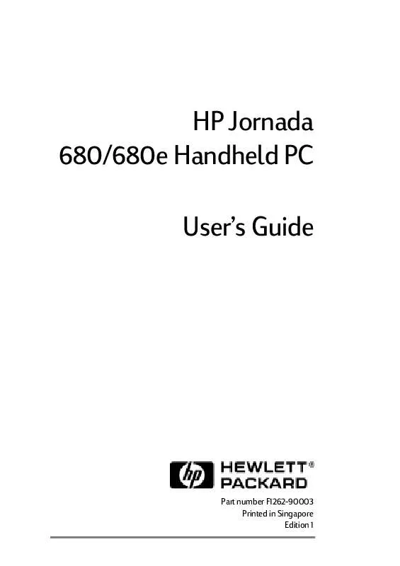 Mode d'emploi HP JORNADA 680