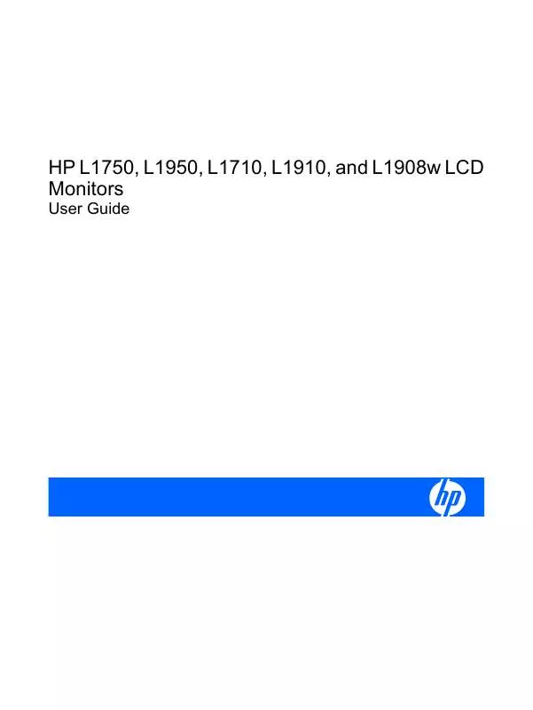 Mode d'emploi HP l1710 17-inch lcd monitor