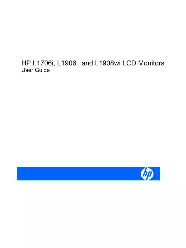 Mode d'emploi HP L1908WI 19-INCH WIDESCREEN LCD MONITOR