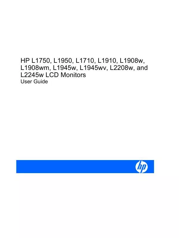 Mode d'emploi HP l1910 19-inch lcd monitor