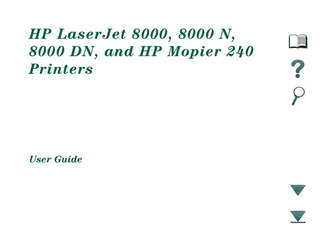 Mode d'emploi HP LASERJET 8000DN