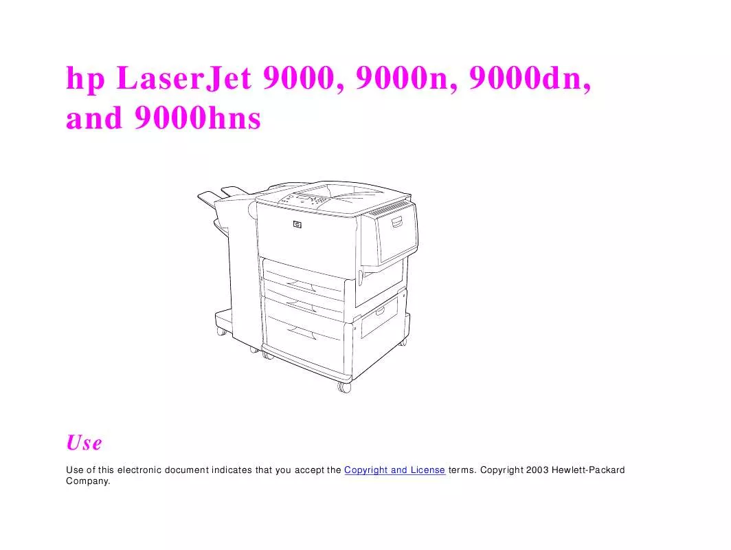 Mode d'emploi HP LASERJET 9000DN