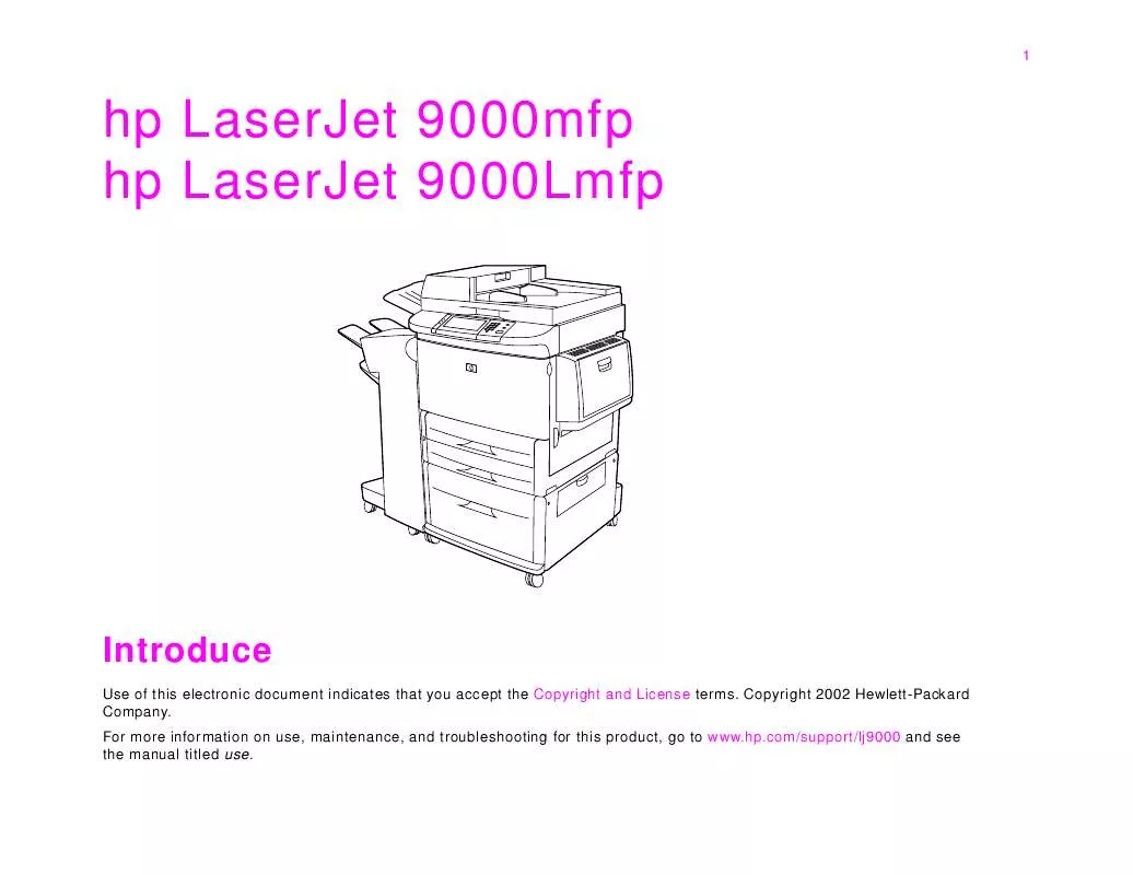 Mode d'emploi HP LASERJET 9000LMFP