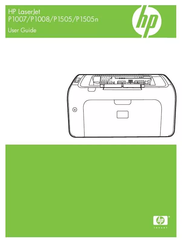 Mode d'emploi HP LASERJET P1007 PRINTER