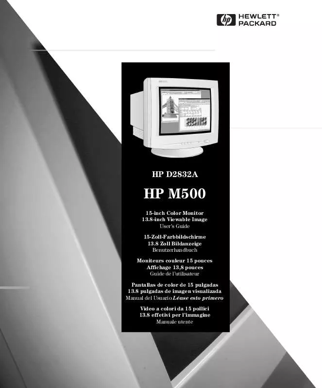 Mode d'emploi HP M500 15 INCH COLOR MONITOR