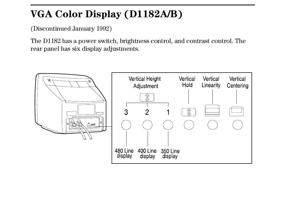 Mode d'emploi HP MONOCHROME VGA DISPLAY