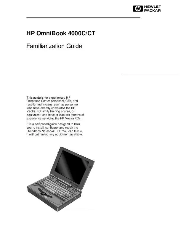 Mode d'emploi HP OMNIBOOK 4000