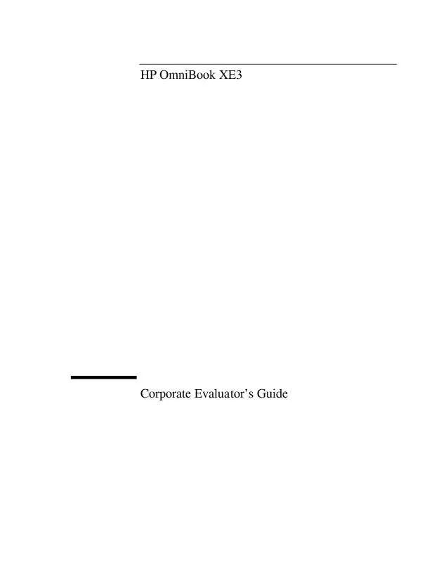 Mode d'emploi HP OMNIBOOK XE3-GC