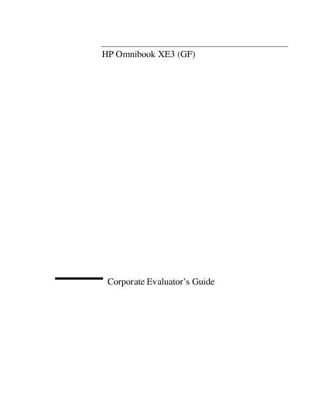 Mode d'emploi HP OMNIBOOK XE3-GF