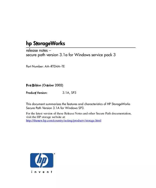 Mode d'emploi HP OTHER MULTI-PATH SOFTWARE-WINDOWS