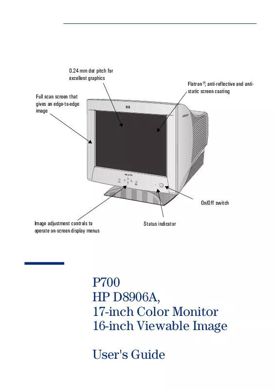 Mode d'emploi HP P700 17 INCH MONITOR