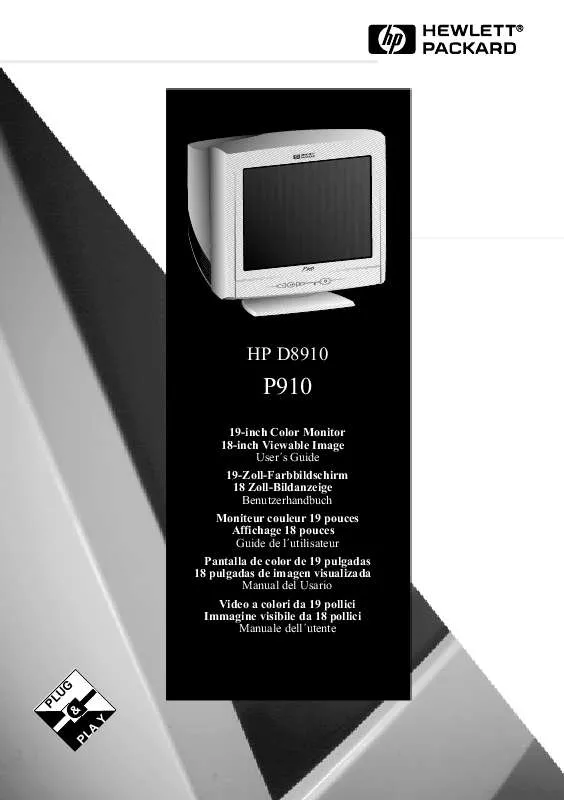 Mode d'emploi HP P910 19 INCH MONITOR