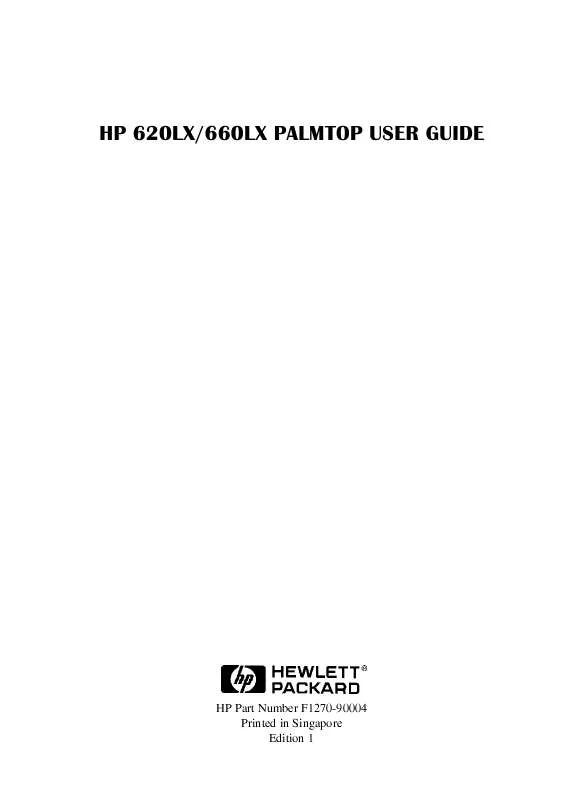 Mode d'emploi HP PALMTOP 620LX