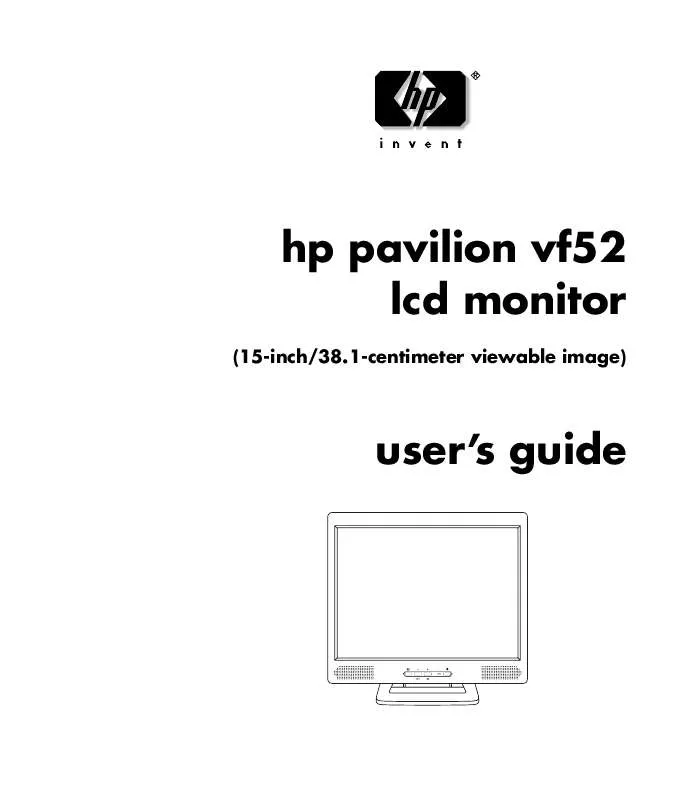 Mode d'emploi HP PAVILION 15 INCH FLAT PANEL MONITORS