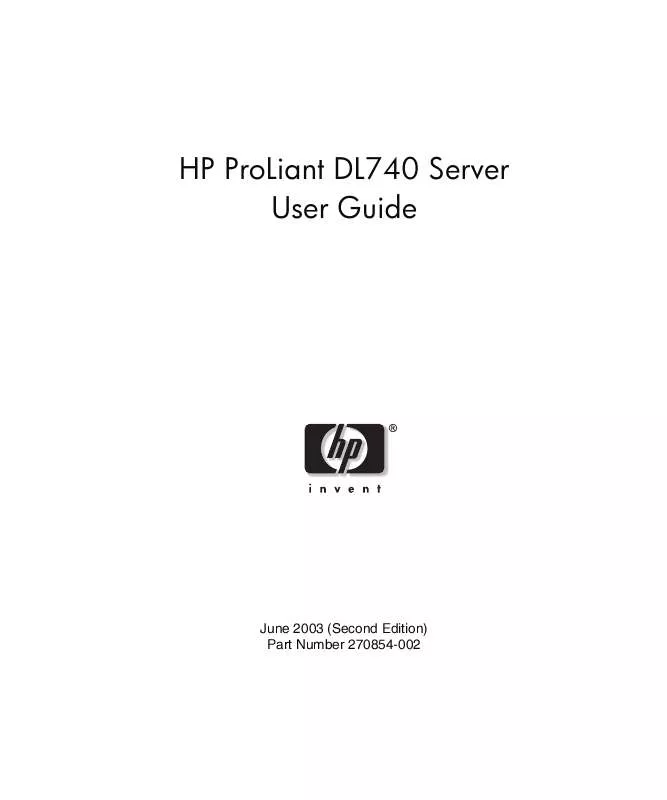 Mode d'emploi HP PROLIANT DL740 SERVER